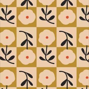 Anthropologie Garden Glee Floral Geometric Beige Wallpaper